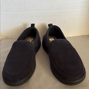 Dearfoams Slip On Loafer Slippers Cozy Comfort Mens Size M 9-10 Black Microsuede